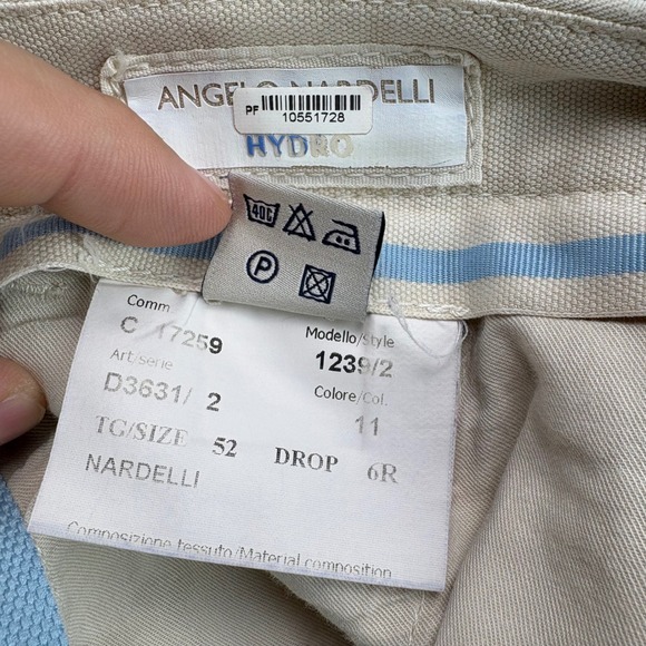 Nardelli Italy Mens 52 6R‎ Beige Cotton Linen Blend Pleated Trousers Pants - Picture 2 of 9